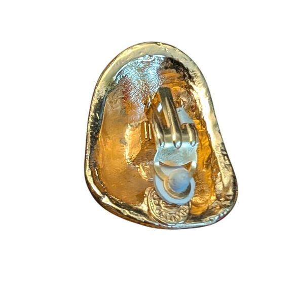 Vintage Edouard Ramboud Paris Clip Earrings Goldtonne multi color - Picture 5 of 9